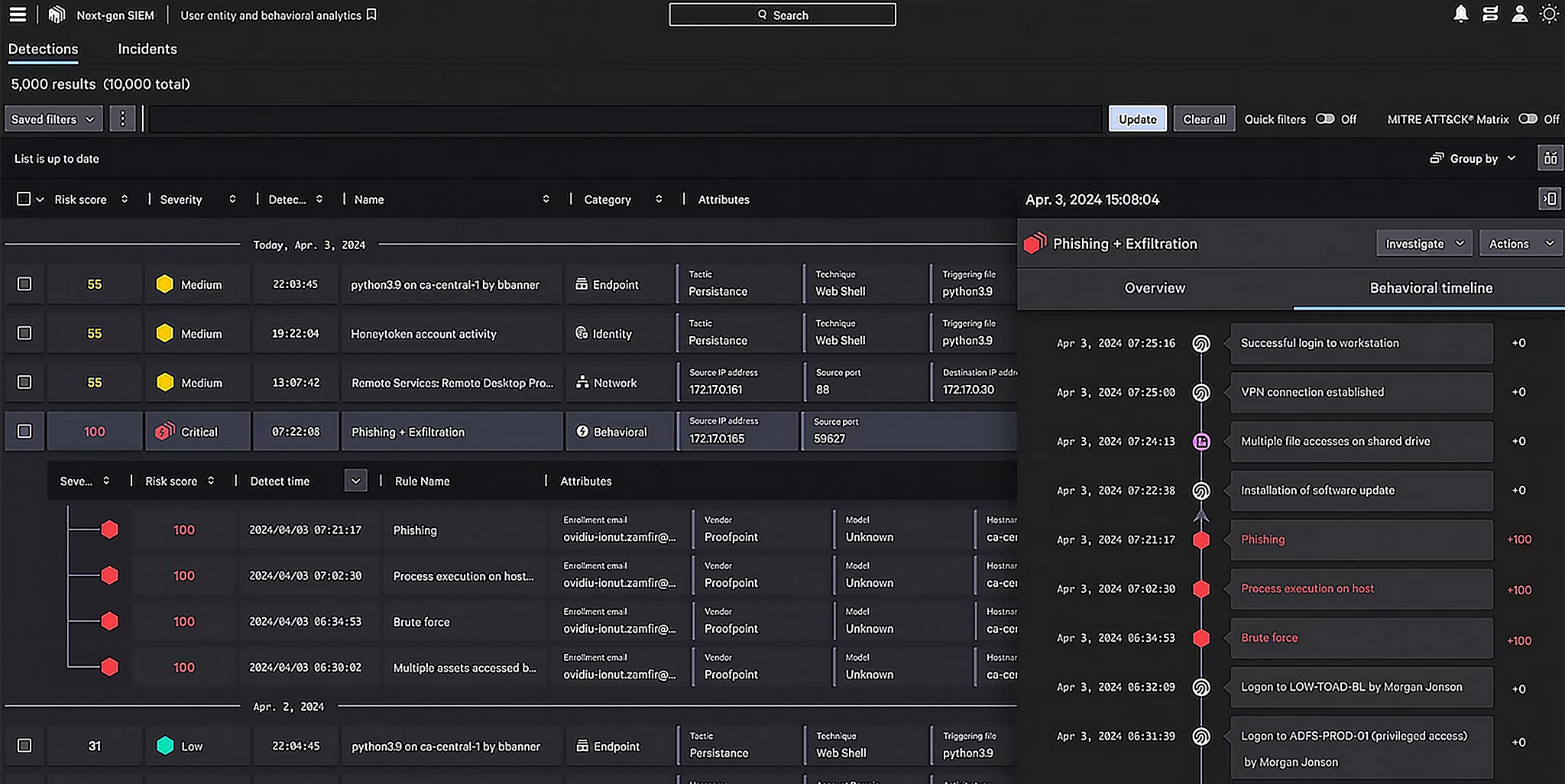 Identity protection screenshot